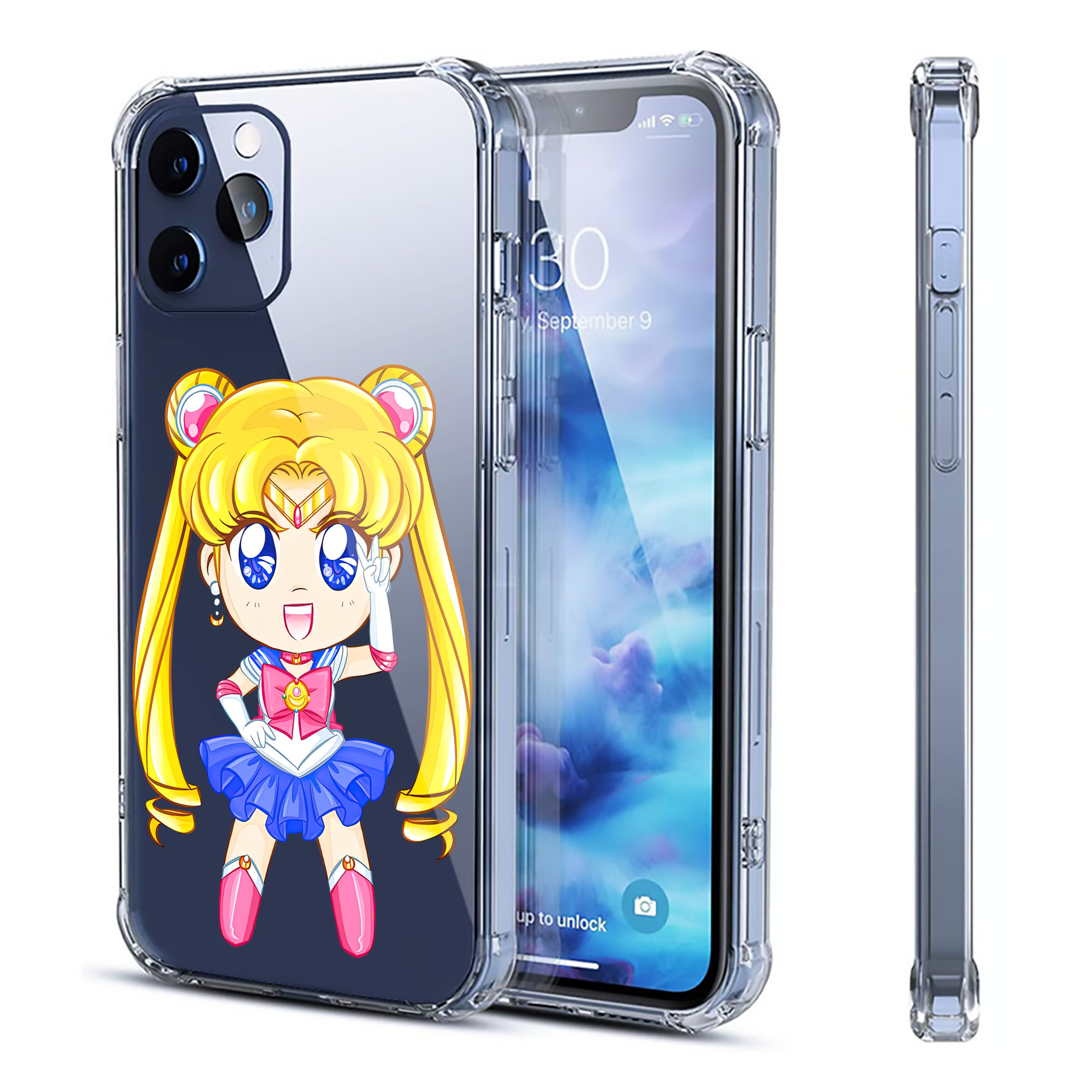 （画像用） 美少女戦士セーラームーン 月野 うさぎ つきの うさぎ Sailor Moon Tsukino Usagi 【iPhone 12シリーズ対応】透明スマホケース（クリアソフトケース）